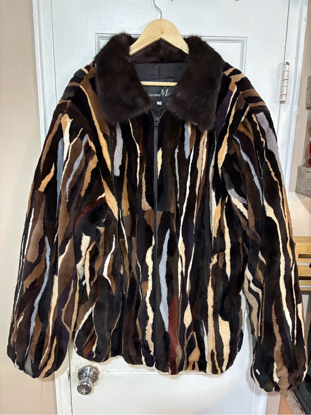 MIMMO MOTTA SHAVED RABBIT WITH MINK COLLAR BOMBER MENS.
